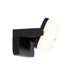 Qazqa verstelbare wandlamp kamile zwart geïntegreerde led