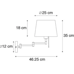 Qazqa verstelbare wandlamp ladas bronskleurig e27