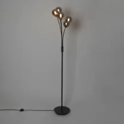 Qazqa vloerlamp athens zwart g9