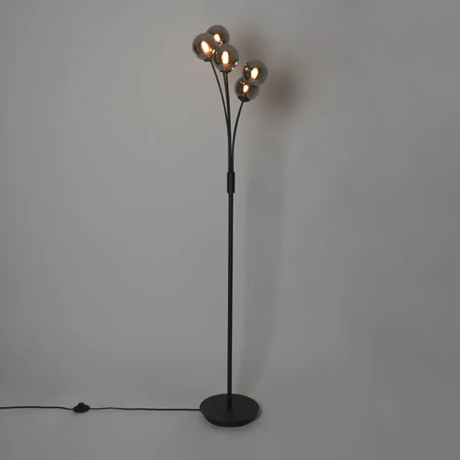 Qazqa vloerlamp athens zwart g9