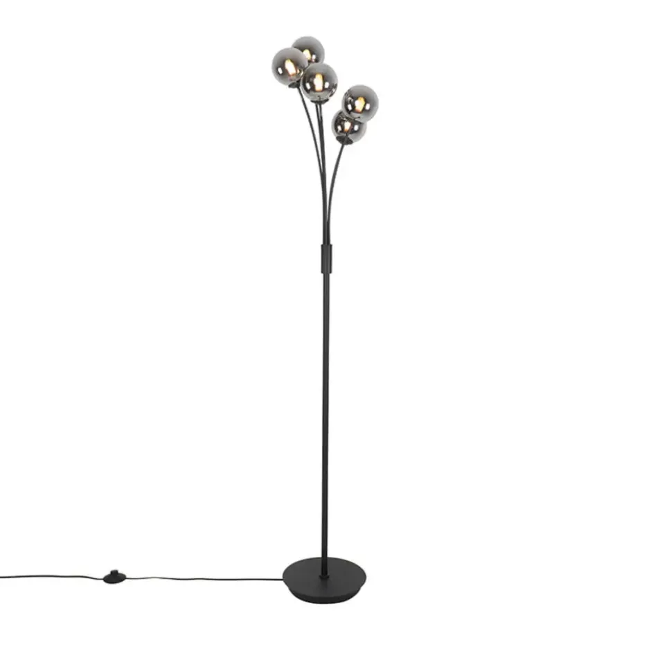 Qazqa vloerlamp athens zwart g9