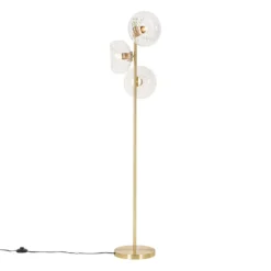 Qazqa vloerlamp ayesha goudkleurig e27