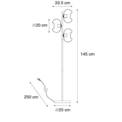 Qazqa vloerlamp ayesha zwart e27