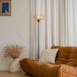 Qazqa vloerlamp bizle beige e27