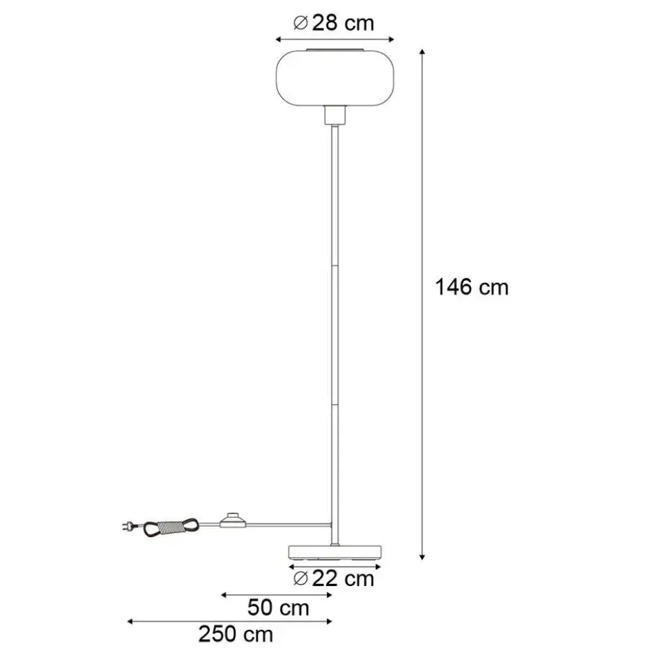 Qazqa vloerlamp bizle zwart e27