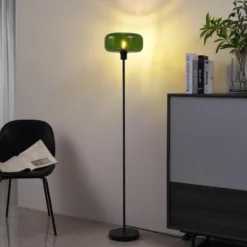 Qazqa vloerlamp bizle zwart e27