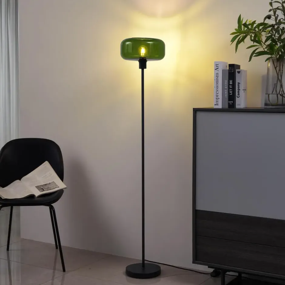 Qazqa vloerlamp bizle zwart e27