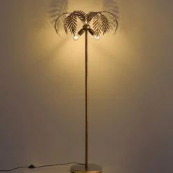 Qazqa vloerlamp botanica goudkleurig e27