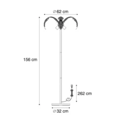 Qazqa vloerlamp botanica goudkleurig e27