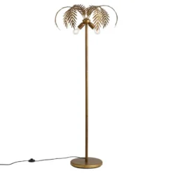 Qazqa vloerlamp botanica goudkleurig e27