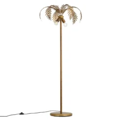 Qazqa vloerlamp botanica goudkleurig e27