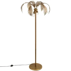 Qazqa vloerlamp botanica goudkleurig e27