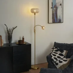 Qazqa vloerlamp brianna goudkleurig e27
