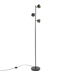 Qazqa vloerlamp buell zwart gu10