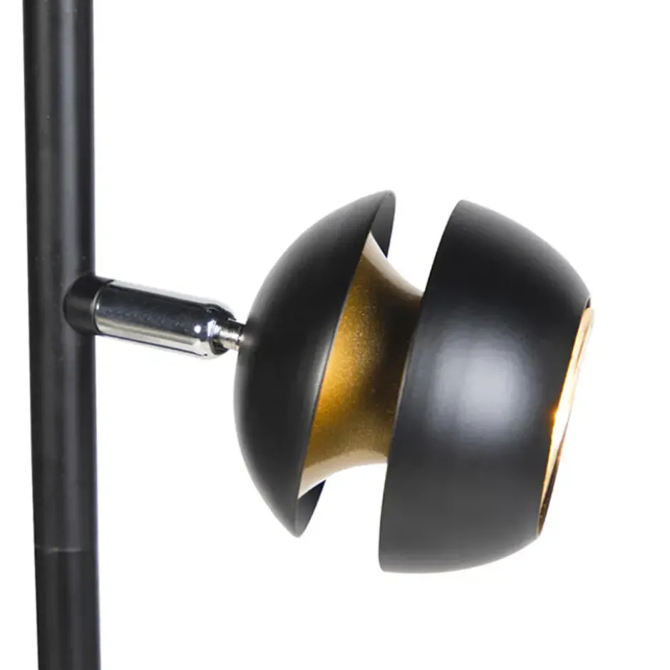 Qazqa vloerlamp buell zwart gu10