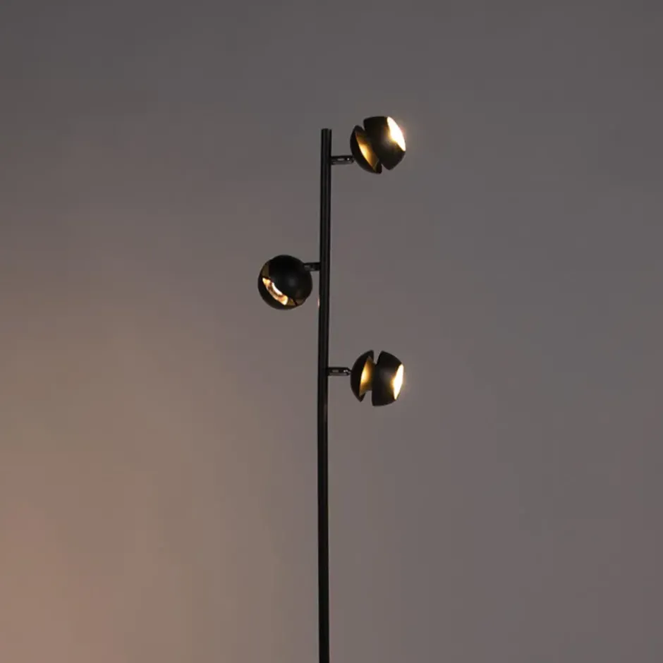 Qazqa vloerlamp buell zwart gu10
