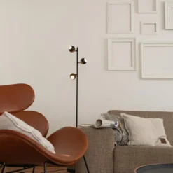 Qazqa vloerlamp buell zwart gu10