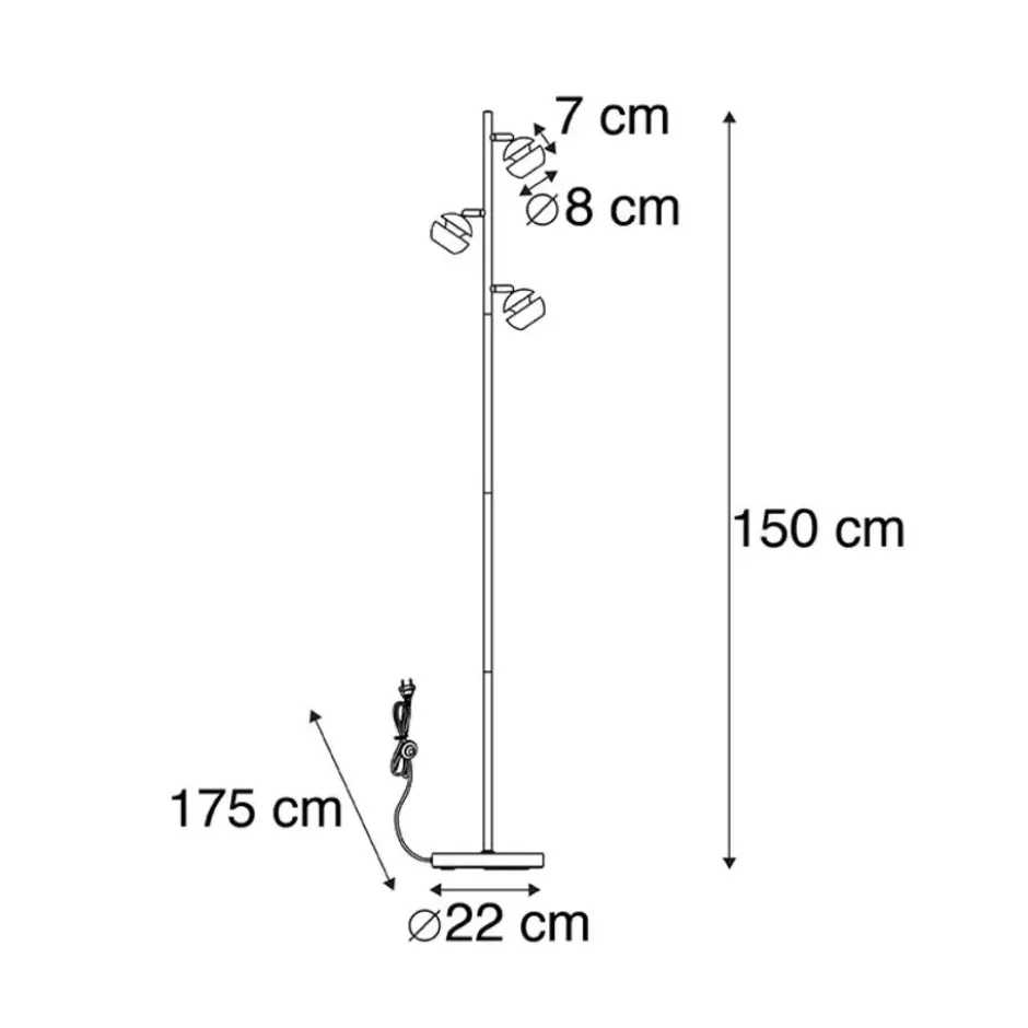 Qazqa vloerlamp buell zwart gu10