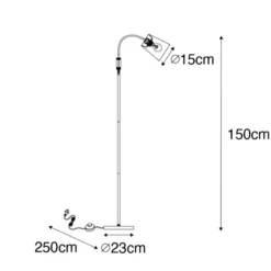 Qazqa vloerlamp carmen zwart e14