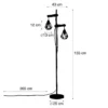 Qazqa vloerlamp chon zwart e27