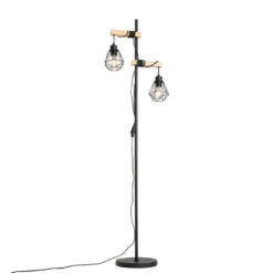 Qazqa vloerlamp chon zwart e27