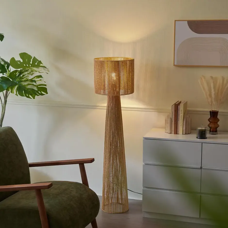 Qazqa vloerlamp dart beige e27