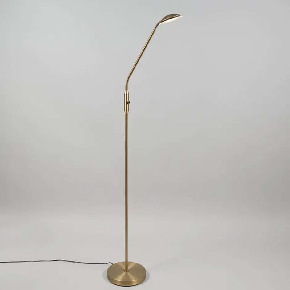 Qazqa vloerlamp eva bronskleurig geïntegreerde led