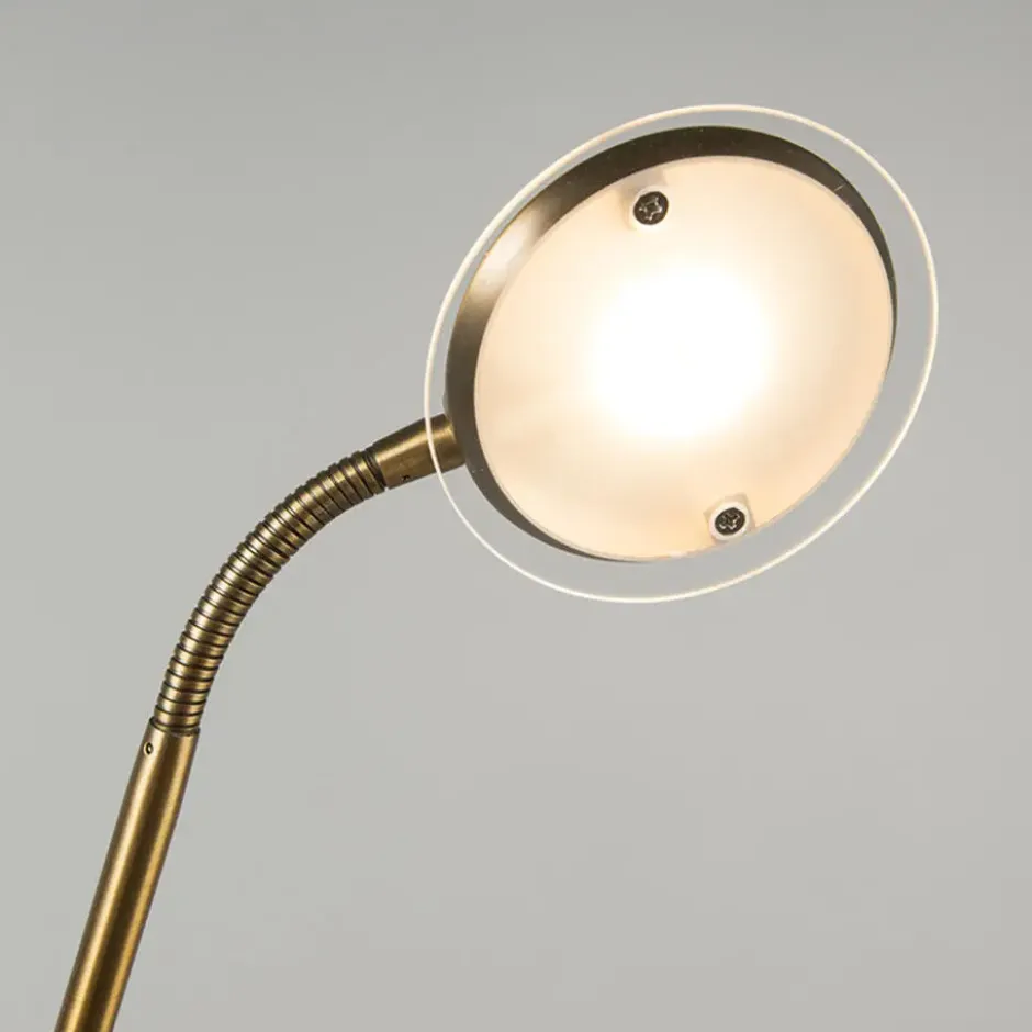 Qazqa vloerlamp eva bronskleurig geïntegreerde led