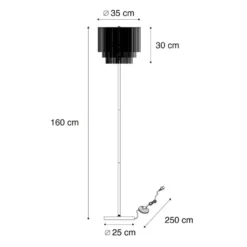 Qazqa vloerlamp franxa roze e27