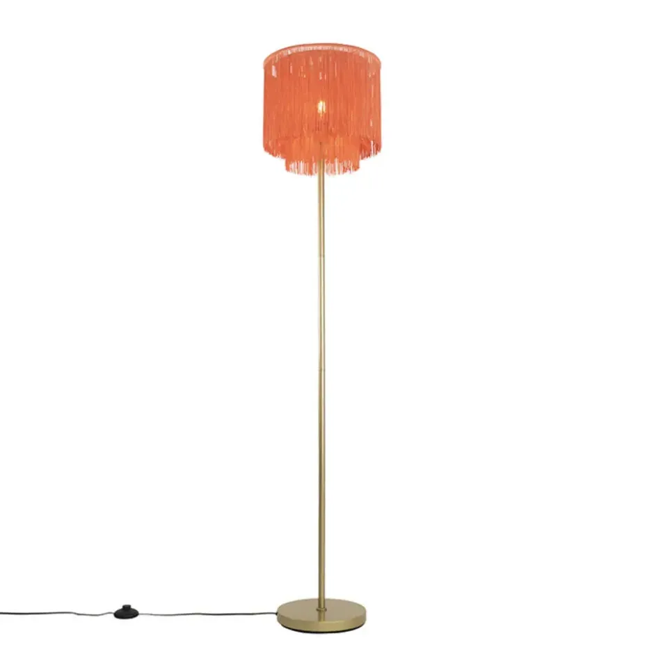 Qazqa vloerlamp franxa roze e27