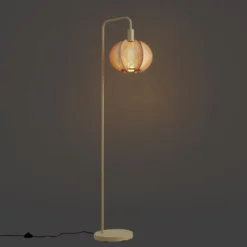 Qazqa vloerlamp gertie beige e27