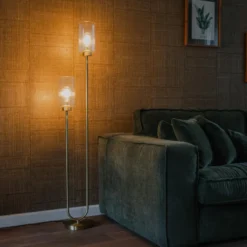 Qazqa vloerlamp laura goudkleurig e27
