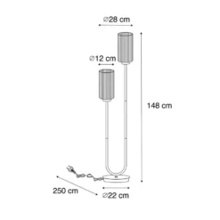 Qazqa vloerlamp laura goudkleurig e27