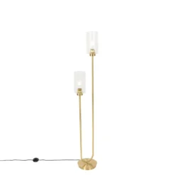 Qazqa vloerlamp laura goudkleurig e27