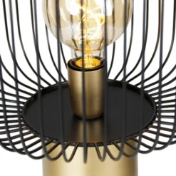 Qazqa vloerlamp mayelle zwart e27