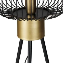Qazqa vloerlamp mayelle zwart e27