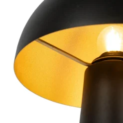 Qazqa vloerlamp mushroom zwart e27