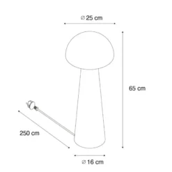 Qazqa vloerlamp mushroom zwart e27