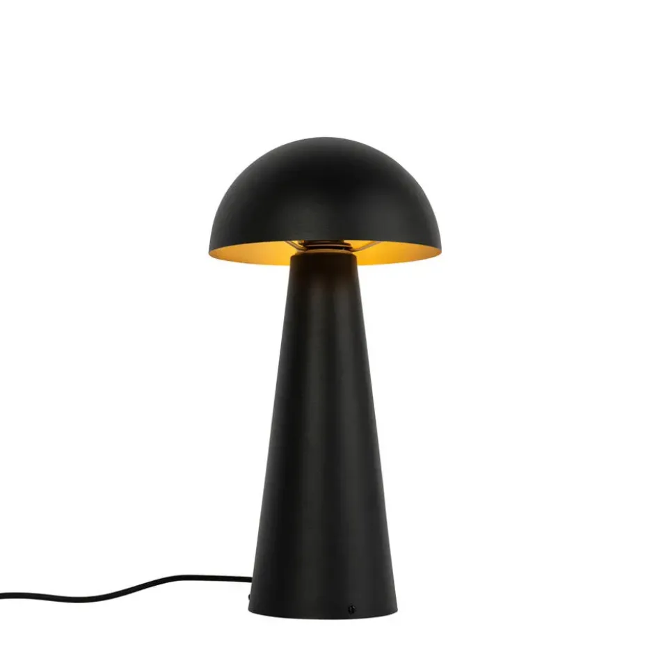 Qazqa vloerlamp mushroom zwart e27