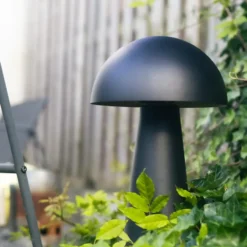 Qazqa vloerlamp mushroom zwart e27
