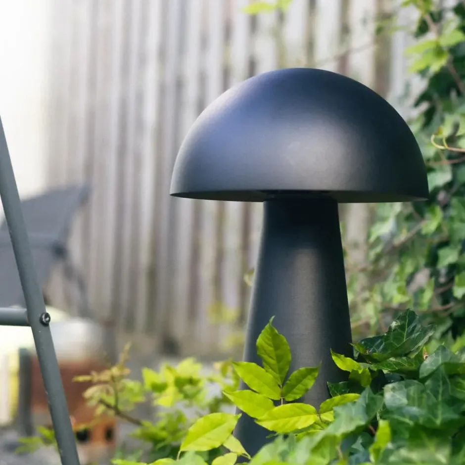Qazqa vloerlamp mushroom zwart e27