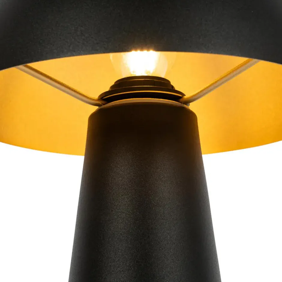 Qazqa vloerlamp mushroom zwart e27