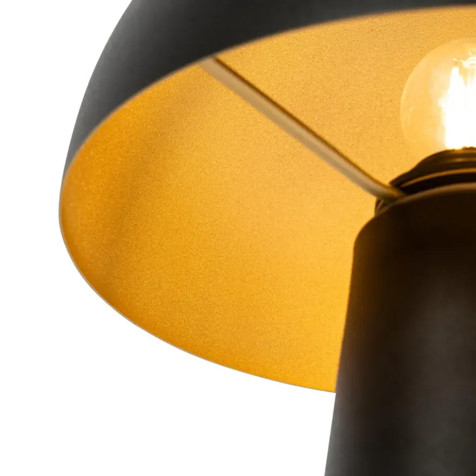 Qazqa vloerlamp mushroom zwart e27