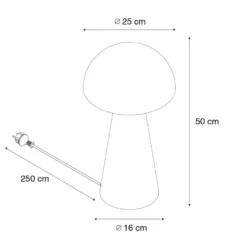 Qazqa vloerlamp mushroom zwart e27