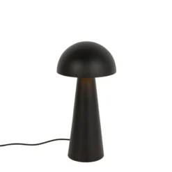 Qazqa vloerlamp mushroom zwart e27