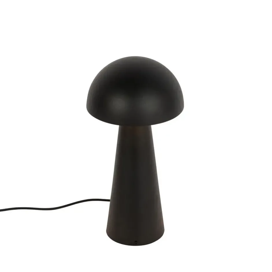 Qazqa vloerlamp mushroom zwart e27