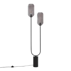 Qazqa vloerlamp rid zwart e27