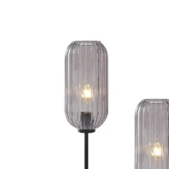 Qazqa vloerlamp rid zwart e27