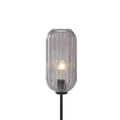 Qazqa vloerlamp rid zwart e27