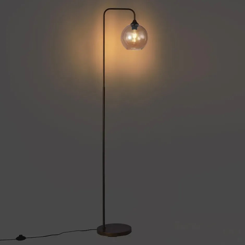 Qazqa vloerlamp sandra bronskleurig e27